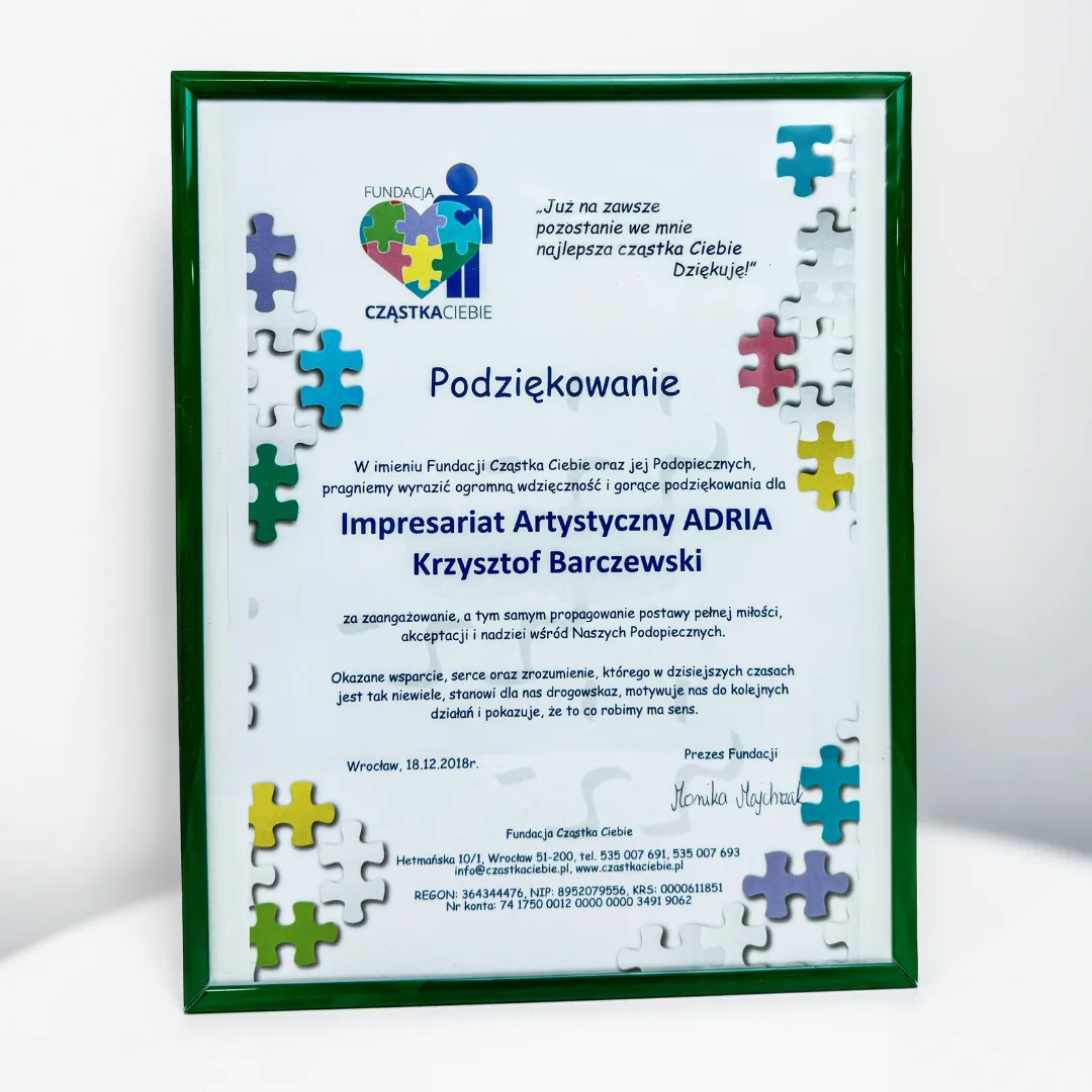 Podziękowania - fundacja cząstka ciebie