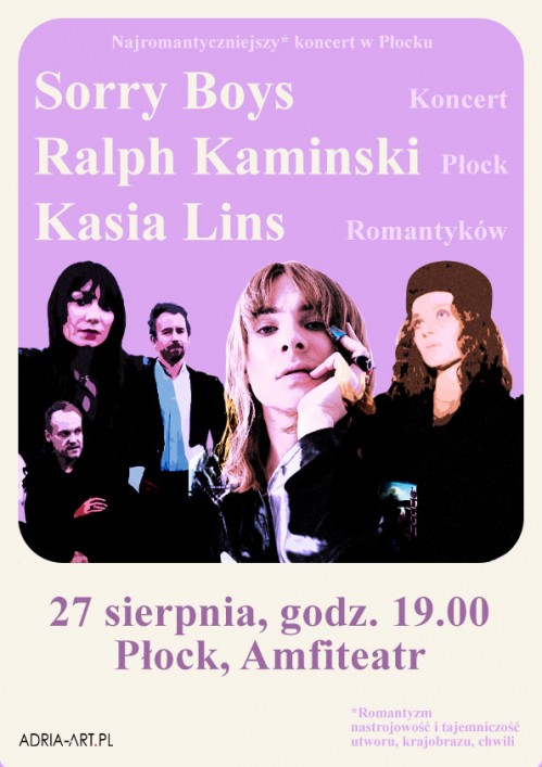 Okładka Płock Romantyków.  Ralph Kaminski | Kasia Lins | Sorry Boys